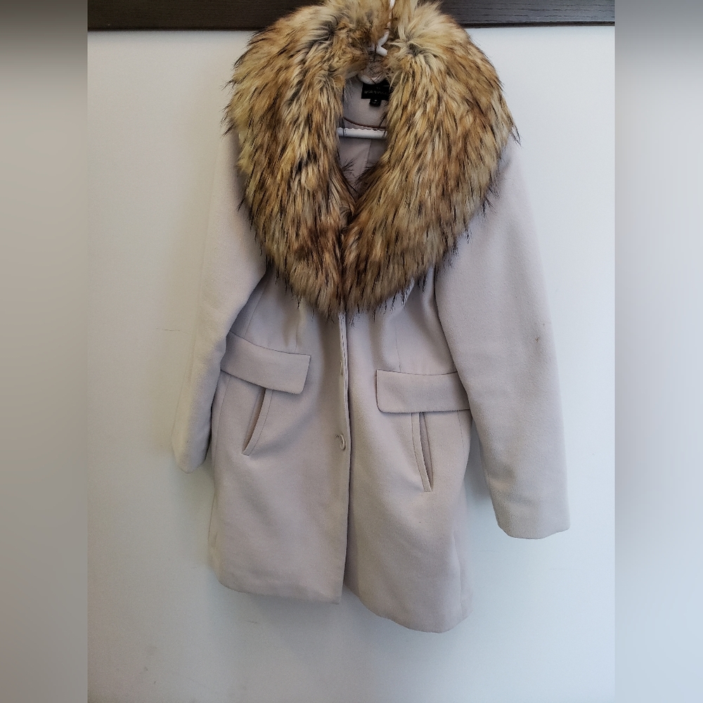 Worthington Winter Coat w/ detachable fur collar